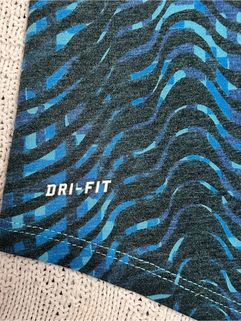 Nike Blue & Black Patterned RUN Dri-FIT Racerback Tank - Picture 4 of 4